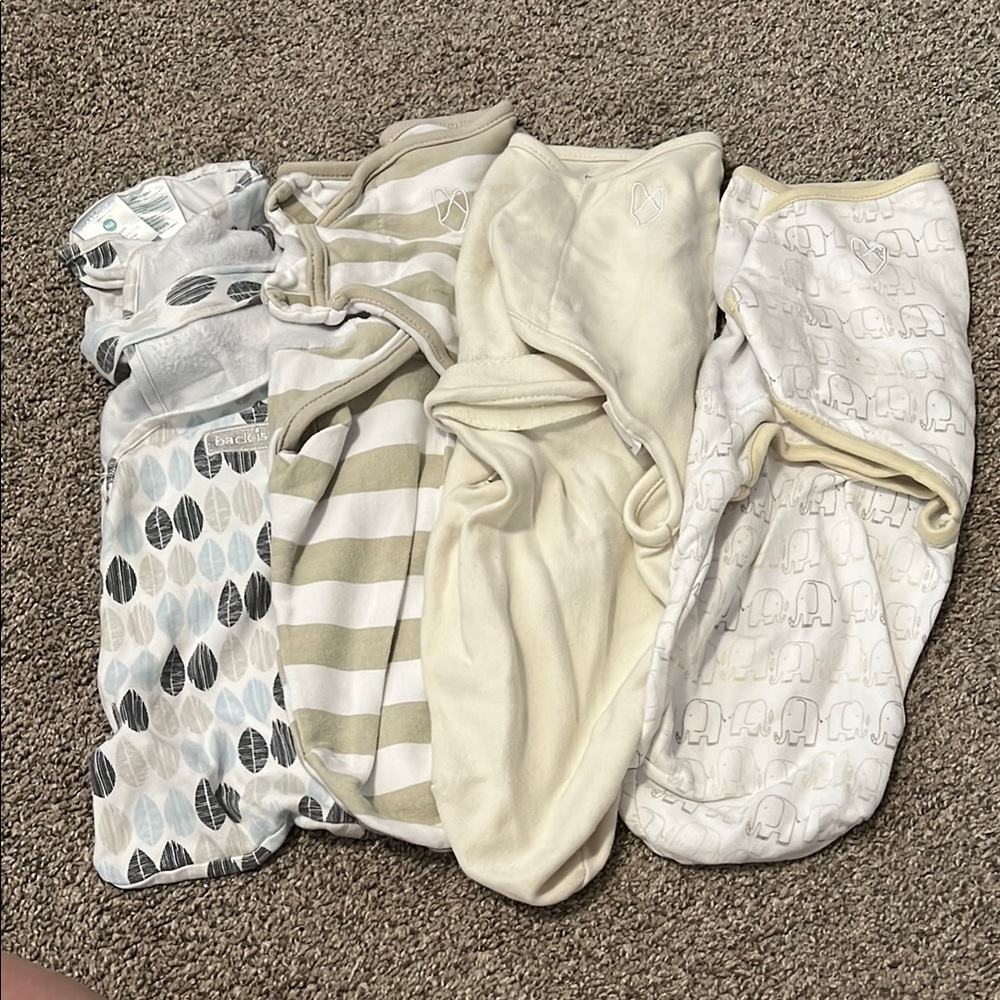 Baby Swaddle Set - Cream, Gray, and White
